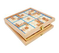 Andux Zone Sudoku Tablero Caja 3-en-1 De Madera Número de Lugar Juguete SD-03 (Azul)