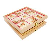 Andux Zone Sudoku Tablero Caja 3-en-1 De Madera Número de Lugar Juguete SD-03 (Rosado)