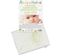 ANDY & HELEN Cojín para Cuna/capazo antiasfixia con Funda de Aloe Vera. Medidas: 31 x 21 x 3 cm