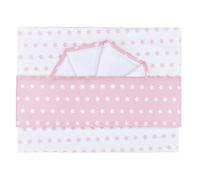 Andy & Helen Juego de 3 piezas Maxi cuna. Encimera + Bajera con elásticos para cunas al lado de la cama + funda de almohada todo en fantasía estrellas, rosa