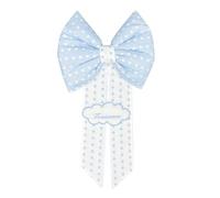 Andy & Helen - Lazo de nacimiento personalizado con nombre bordado, relleno de tela de algodón fantasía con nube (celeste, estrellas)