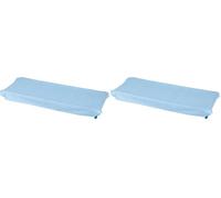 Andy & Helen - Sábana Bajera para Cuna de guardería con Esquinas elásticas para una Total adherencia. Medidas estándar 65 x 140 cm, 100% algodón, Color Celeste (Paquete de 2)