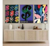 Andy Warhol - Lienzo decorativo para pared, pósteres nórdicos e impresiones, imágenes para sala de estar, decoración del hogar (60 x 80 cm, 3 unidades, sin marco)