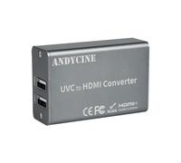 ANDYCINE UVC2H - Convertidor/adaptador UVC a HDMI con suministro de energía, compatible con DJI Osmo Action 4/5 y Pocket 3, Insta360, USB a HDMI, para transmisión en vivo, cámara web a TV/monitor