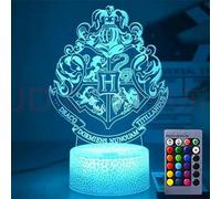 ANDYLV Ha-rry Luz nocturna 3D Ilusión Led, Ha-rry Lampe, Anime 3D Led Nachtlicht, Luz nocturna Tridimensional de siete colores, con ajuste progresivo, regalo para sus hijos