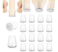 Aneaseit Taco Protector para Patas de Sillas - 2.8cm x 16uds Transparente - Tacos Protectores de Silicona para Patas de Silla y Muebles de Madera Dura - Tamaño S