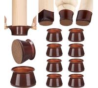 Aneaseit Taco Protector para Patas de Sillas - 5cm x 16uds Nogal Oscuro - Tacos Protectores de Silicona para Patas de Silla y Muebles de Madera Dura - Tamaño L