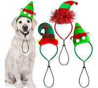 Aneco Paquete de 3 Diademas de Navidad para Cachorro, Perro y Elfo, Disfraz de Elfo para Mascotas