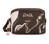 Anekke - Bandolera de Mujer - Bandolera de Polipiel con 3 Compartimentos, Cierre de Cremallera y Correa Ajustable - Color Marrón Shoen - Accesorios y Complementos Mujer - Medidas 22x17x10 cm