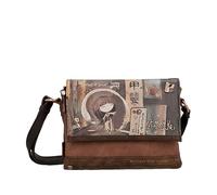 Anekke - Bandolera de Mujer Mediana con Triple Compartimento - Elaborada en Polipiel con Correa Ajustable - Cierre de Solapa y Cremallera Shoen - Accesorios y Complementos Mujer - 26x18x7 cm
