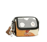Anekke Bandolera de Solapa Ovalada Alma - Elegancia Tradicional y Modernidad | Compartimentos Independientes | Medidas: 27x24x10 cm - Bolsos Mujer