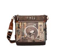 Anekke - Bandolera Mediana de Mujer en Polipiel con Correa Ajustable y Cierres de Cremallera Shoen - Accesorios y Complementos - Medidas 27x25x8 cm