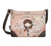 Anekke - Bandolera Mediana de Polipiel para Mujer Con Correa Ajustable y Cierres de Cremallera - Varios Bolsillos - Accesorios y Complementos - Medidas 28x22x5 cm