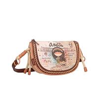Anekke - Bandolera Ovalada de Mujer - Bandolera de Polipiel para Mujer con Correa Ajustable y Cierres de Cremallera Menire - Accesorios y Complementos Mujer - 23x16x9 cm