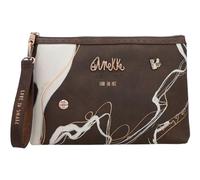 Anekke - Billetero de Mujer - Bolso de Mano de Polipiel con 2 Compartimentos y Cierre de Cremallera - Color Marrón Shoen - Accesorios y Complementos de Mujer - Medidas 22x17x10 cm