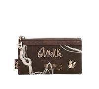 Anekke - Billetero Flexible de Mujer - Protección RFID - Billetera de Polipiel con Cierre de Cremallera y Lengüeta - Color Marrón Shoen - Accesorios y Complementos Mujer - Medidas 18x10x3 cm