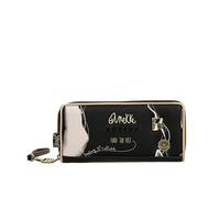 Anekke - Billetero Grande de Mujer - Protección RFID - Billetera de Polipiel con Asa de Mano y Cremallera - Color Negro Shoen - Accesorios y Complementos de Mujer - Medidas 20x10x2cm