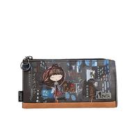 Anekke - Billetero Grande Flexible de Mujer - Protección RFID - Billetera de Polipiel con Cierre de Cremallera y Lengüeta Contemporary - Accesorios y Complementos de Mujer - Medidas 21x10x2cm