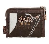 Anekke - Billetero Pequeño de Mujer - Protección RFID - Billetera de Polipiel con Cierre de Solapa - Color Marrón Shoen - Accesorios y Complementos de Mujer - Medidas 12x9x3 cm