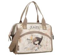 Anekke - Bolsa de almuerzo isotérmica Memories | Pequeña caja de almuerzo para mujer original con bandolera | 28,5 x 24,5 x 16 cm | Color marrón