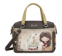 Anekke Bolso de mano Muse con correa para colgar 34 cm Gris oscuro/beige/verde
