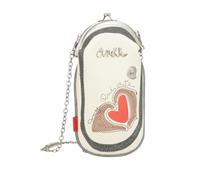 Anekke Bolso Funda de Gafas Alma - Elegancia Compacta con Toque Vintage | Cierre de Boquilla y Asa Metálica de Cadena | Medidas: 12x22x2 cm