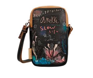 Anekke - Bolso Mini Bandolera de Mujer - Tamaño Pequeño - Cierre de Cremallera - Bolsillos Delantero y Trasero - Colección Mediterranean - Elaborado en PU 100% - 11 x 17 x 3 cm