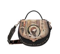 Anekke - Bolso Ovalado de Mujer - Bolso de Polipiel con Asa de Mano, Bandolera y Cierre de Solapa Shoen - Medidas 24x20x12 cm