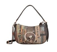 Anekke - Bolso Ovalado de Mujer - Bolso Grande de Polipiel con Asa de Mano, Bandolera y Cierre de Cremallera Shoen - Medidas 31x21x10 cm