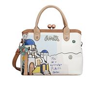 Anekke - Bolso Shopper de Mujer - Bandolera Grande Polipiel Mujer 2 Asas y Cierre Cremallera - Cartera de Hombro Doble Asa - Colección Mediterranean - Accesorios y Complementos Mujer - 31 x 24 x 12 cm