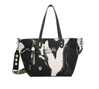 Anekke - Bolso Shopper de Mujer - Bolso Grande de Polipiel con 2 Asas, Bandolera y Cierre de Cremallera - Color Negro Shoen - Accesorios y Complementos Mujer - Medidas 25x23x18 cm