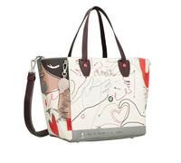 Bolso Shopper Negro Alma - 2 en 1 Práctico y Espacioso | Interior Extraíble y Asas Regulables | Medidas: 44x25x18 cm - Bolsos Mujer