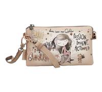 Anekke - Bandolera Pequeña de Polipiel para Mujer con Correa Ajustable y Cierres de Cremallera - 3 Compartimentos