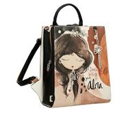Anekke Mochila Cuadrada Alma - Estilo Moderno | Compartimentos Múltiples y Bolsillos Traseros - Medidas: 25x28x8 cm - Accesorios y Complementos Mujer