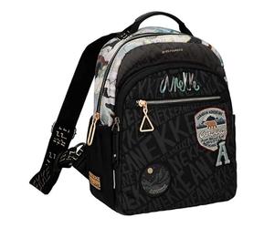 Anekke Mochila de Mujer Bolso Mediano Bolsa de Viaje de Polipiel con 2 Asas 3 Bolsillos Bolso de Mano Doble Asa Colección Voice Nature Woods Accesorios y Complementos Mujer - 25x30x14 cm, Multicolor