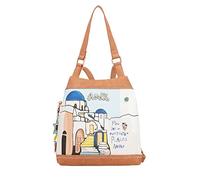 Anekke - Mochila de Mujer - Tamaño Grande - Cierre de Cremallera - 3 Asas y 2 Bolsillos - Colección Mediterranean - Elaborada en PU 100% - Medidas 28 x 31 x 9 cm