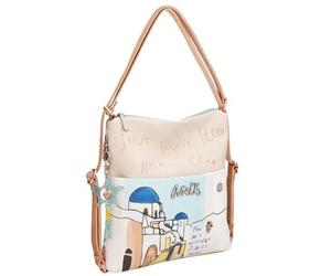 Anekke - Mochila de Mujer - Tamaño Mediano - Cierre de Cremallera - 3 Asas y 3 Bolsillos - Colección Mediterranean - Elaborada en PU 100% - Medidas 31 x 32 x 6 cm