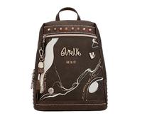 Anekke - Mochila Grande de Mujer - Mochila de Polipiel con Asas Y Bolsillos - Diseño con Agarradera - Color Marrón Shoen - Accesorios y Complementos Mujer - Medidas 26x32x10 cm