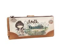 Anekke - Monedero de Mujer - Cartera Grande - Protección RFID - Portatodo de Polipiel con Cierre de Cremallera y Broche - Colección The Forest - Accesorios y Complementos Mujer - 20x10x2 cm