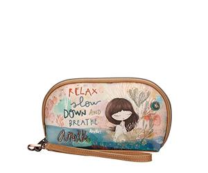 Anekke - Neceser de Mujer - Tamaño Mediano - Portatodo de Polipiel con Asa de Mano, Bolsillo y Cierre de Cremallera - Colección Mediterranean - 19x12x5 cm