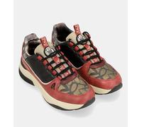 Zapatillas Deportivas para Mujer, combinación de Rojo, Beige y Negro, Suela ergonómica, Plantilla extraíble (Multicolor, Sistema Tallas Calzado EU, Adulto, Mujer, Números, Mediano, 40)