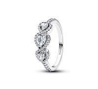 Pandora Anillo de Plata Halo Corazón Trilogía 194413C01 Plata esterlina Circonia cúbica 52/16,6
