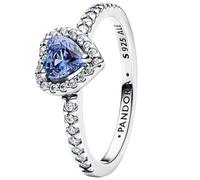 Pandora Anillo 198421C05 – Plata de Ley 925 Corazón azul en relieve brillante Talla 60