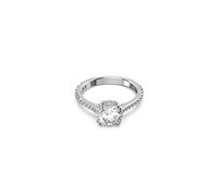 Swarovski Anillo de cóctel Constella – Pavé blanco, talla redonda, baño de rodio