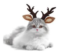 Anelekor Disfraz de ciervo para perro, divertido disfraz de cuernos para perro, diadema de Navidad, cachorro, gato, alce, ajustable, accesorios de cabeza de perro, disfraz de reno para mascotas,