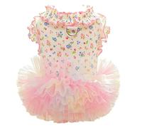 Anelekor Vestido rosa para perro, ropa de verano para cachorros, para perros pequeños, niña, traje de primavera para gato, vestido sin mangas para gato, gatito, chihuahua, pomerania, yorkie caniche