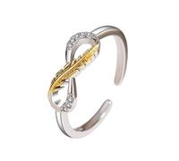 Anello di piume aperto commemorativo, anello di piume infinito regolabile, gioielli di amicizia ispiratori per donne Specifiche: (Silver)