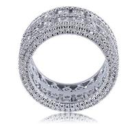 Anello Hip Hop Cz Hip Hip Hip Hip con doppia Riga - anello di dichiarazione di Moda ghiacciato per uomini e Donne