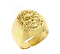 Anello per vescovi Argento 925 dorato Volto di Cristo
