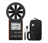 Anemómetro, Anemómetro digital, anemómetro impermeable recargable CFM, mide la velocidad del viento (0,3-30 m/s) y el volumen de aire.(Oranje)